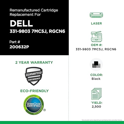 Clover Remanufactured Toner Cartridge Replacement for Dell B2360/B3460/B3465 | Black