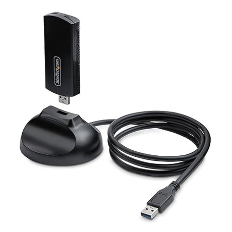 StarTech.com Wi-Fi 6E USB Adapter/Dongle, for Desktop/Laptop PC, Wireless NIC w/Foldable Antenna, WiFi 2.4/5/6GHz Network