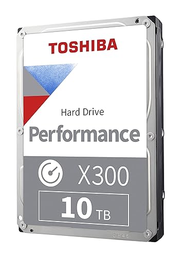 Toshiba X300 10TB Performance & Gaming 3.5-Inch Internal Hard Drive - CMR SATA 6 GB/s 7200 RPM 512 MB Cache - HDWR71AXZSTA