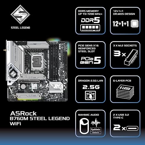 ASRock B760M Steel Legend WiFi Motherboard