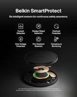 Belkin Wireless Charging Pad 15W - Qi Charger, Charging Station for Apple iPhone 16, iPhone 15/14/13 Series, AirPods, Samsung Galaxy S25, Galaxy S24, Pixel - Power Supply and Cable Included - Black