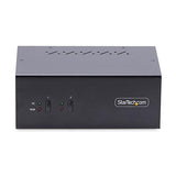 StarTech.com 2-Port Dual-Monitor DisplayPort KVM Switch, 4K 60Hz, 2X USB 5Gbps Hub Ports, 2X USB 2.0 HID Ports, Hotkey and Push-Button Switching, TAA Compliant (P2DD46A2-KVM-SWITCH)