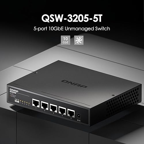 QNAP 5-Port 10GBASE-T Unmanaged Switch (QSW-3205-5T-US)