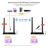 SIIG 492ft 1080p 1x4 Wireless HDMI Extender with IR, HDMI 1.4, HDCP 1.3, 10.2Gbps, Dual Antenna 5G Wireless Transmitter & Receiver Balun Kit, 2T2R MIMO, Loop-Out, up to 4 RXs (CE-H3WE11-S1)
