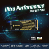 Transcend 1TB Gaming SSD with Heatsink, Up to 7,400MB/s, Compatible with PS5, Desktops, Laptops, M.2 2280 PCIe 4.0 NVMe Gen4x4 Internal Solid State Hard Drive, 3D TLC NAND, High-Speed Internal SSD