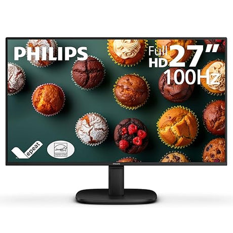 Philips 27B2N2100 27 inch FHD (1920 x 1080) 100Hz Gaming Office Monitor, Energy Star Certified, EPEAT Gold Certification, HDMI & VGA, 4 Year Advance Replacement Warranty 27 FHD EPEAT Gold