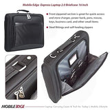 Mobile Edge Express 2.0 Laptop Briefcase Bag with Strap for Men and Women, Compatible with MacBook Pros and PC 16, Black 16 Inch