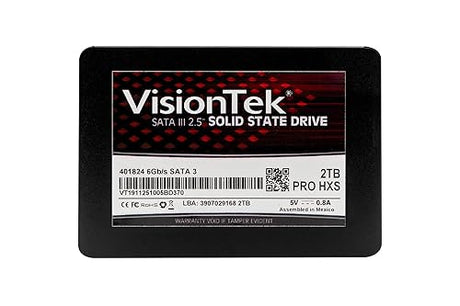 VisionTek 2TB PRO HXS 7mm 2.5 Inch SATA III Internal Solid State Drive with 3D TLC NAND Technology for Desktop Computers, Laptops and Mac Systems (901312)