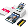 Liene White M200 4x6'' Photo Printer Battery Edition, Wireless Photo Printer for iPhone Android, Dye Sublimation Printing Full-Color Photo 20-Sheet, Portable Picture Printer Ideal for Travel Home Use Rechargeable Battery Edition/20 Sheets