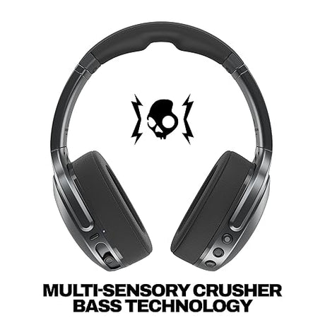 Skullcandy Crusher 540 Active Wireless Bluetooth Headphones with Multi-Sensory Bass, Noise Isolating Over-Ear Fit, Sweat and Water Resistant, 40 Hours Battery, Microphone for iPhone Android - Coal