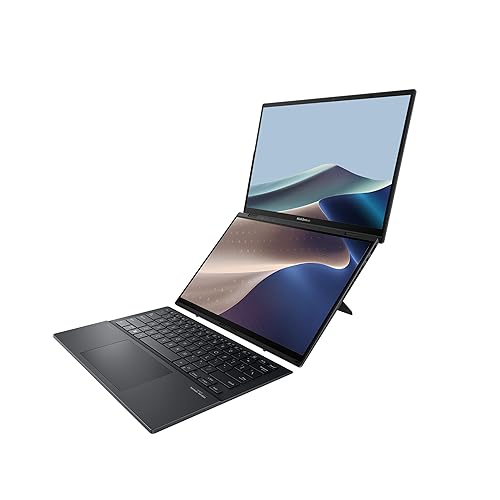 ASUS Zenbook Duo (2025), AI, Dual 14” WUXGA OLED Touch Laptop, Intel Evo, Intel Core Ultra 9 285H CPU, Intel Arc, 16GB RAM, 1TB SSD, Wi-Fi 7, Windows 11 Home, Inkwell Gray, UX8406CA-DS91T-CA