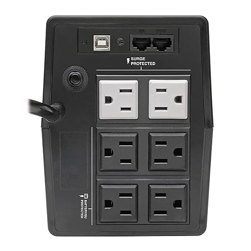 TRIPP LITE Line-Interactive UPS with 6 Outlets - 700VA/350W, Black (OMNI700LCDT)