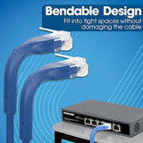 Intellinet FlexiBoot Slim Cat6 Ethernet Network Patch Cable – 10-Pack - 10Gbps & 250MHz, Flexible Bendable Boot, 32AWG Pure Bare Copper Wire, Gold-Plated Contacts - 14ft, Blue 14 ft Flexible Boot 10 Pack Blue