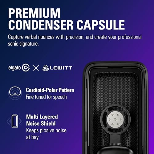 Elgato Wave:3 White - Premium Studio Quality USB Condenser Microphone for Streaming, Podcast, Gaming, Home Office, Free Mixer Software, Sound Effect Plugins, Anti-Distortion, Plug n Play, for Mac, PC White Wave:3