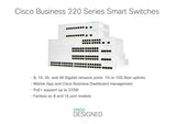 Cisco Business CBS220-24FP-4X Smart Switch | 24 Port GE | Full PoE | 4x10G SFP+ | 3-Year Limited Hardware Warranty (CBS220-24FP-4X-NA) 24-port GE / PoE+ / 382W / 4 x 10G uplinks