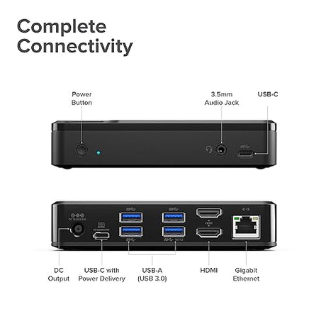 ALOGIC Universal Twin HD PRO Docking Station USB-C & USB-A Suitable W/PD (DUTHDPR)