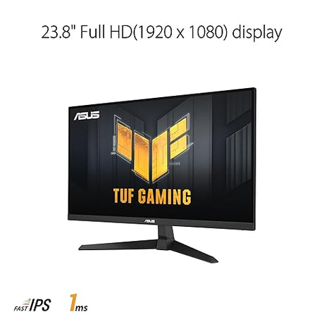 ASUS TUF Gaming 24” (23.8 inch viewable) 1080P Monitor (VG249Q3A) - Full HD, 180Hz, 1ms, Fast IPS, Extreme Low Motion Blur, FreeSync Premium, Speakers, DisplayPort, HDMI, Variable Overdrive, 99% sRGB