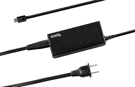 Plugable USB-C Chromebook Charger Replacement, 60W Type C Charger for Laptops, Compatible with USB-C Google Chromebooks Including Samsung, HP, Dell, Lenovo, Acer, Asus