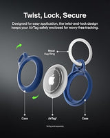 Belkin Apple AirTag Secure Holder with Key Ring - Durable Scratch Resistant Case with Open Face & Raised Edges - Protective AirTag Keychain Accessory for Keys, Pets, Luggage, Backpacks - 4-Pack Blue 4PK Blue