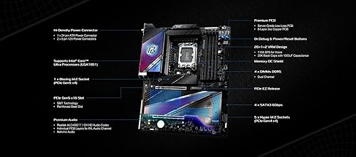 ASRock Intel Core Ultra Z890 Nova WiFi 7 Phantom Gaming ATX Motherboard Thunderbolt LGA1851 RL-ILM DDR5 9200 MHZ 256 GB