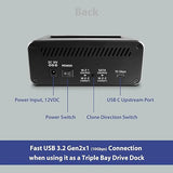 Vantec JX, USB 3.2 Gen 2x1, Triple Bay Dock (Dual M2, SATA) with Clone Function (NST-DM12C31)