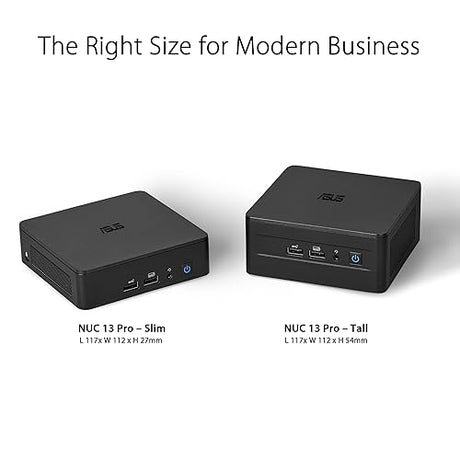 ASUS NUC 13 Pro Tall Barebone with Intel 13th Gen Core i7-1360P, Up to 64GB DDR4 RAM, Triple Storage Design, Thunderbolt™ 4, Wi-Fi 6E & Bluetooth 5.3, with VESA Mount Included