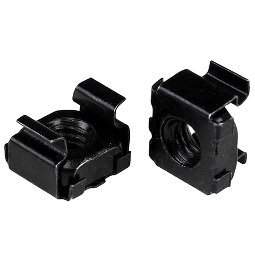 StarTech.com M5 Cage Nuts - 100 Pack, Black - M5 Mounting Cage Nuts for Server Rack & Cabinet (CABCAGENUT2B) 100-M5 Black Cage Nuts Nuts