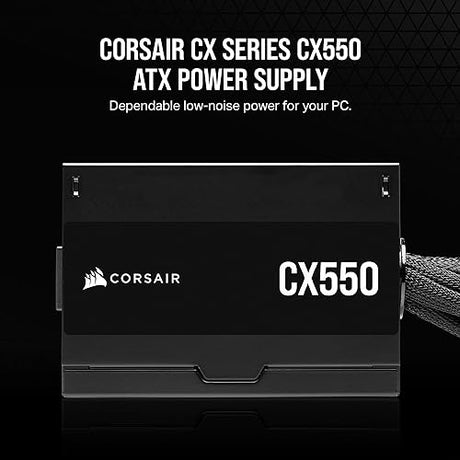 CORSAIR CX550 80 Plus Bronze Non Modular Low-Noise ATX 550 Watt Power Supply - NA - Black