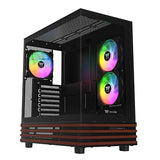Thermaltake View 270 Plus WS ARGB; Mid Tower; 3x120mm Lite Fans Included; 360mm Radiator Support; 420mm GPU Clearance;Bottom Wood Trim; E-ATX/ATX/mATX/mITX; 220mm PSU Clearance;Black; CA-1Y7-00M1WN-WS