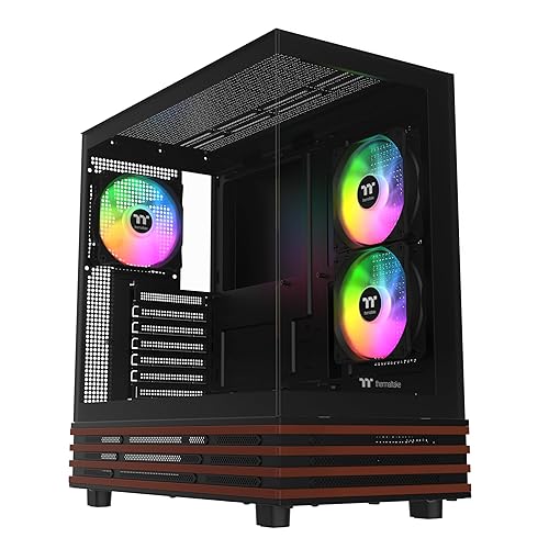 Thermaltake View 270 Plus WS ARGB; Mid Tower; 3x120mm Lite Fans Included; 360mm Radiator Support; 420mm GPU Clearance;Bottom Wood Trim; E-ATX/ATX/mATX/mITX; 220mm PSU Clearance;Black; CA-1Y7-00M1WN-WS