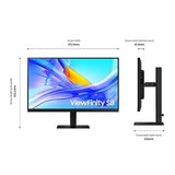 SAMSUNG 27 inch Viewfinity Flat High Resolution Black UHD Monitor, 5ms, HDR10, USB Type C, Ergonomic Design - (LS27D802UANXGO) [Canada Version](2025)