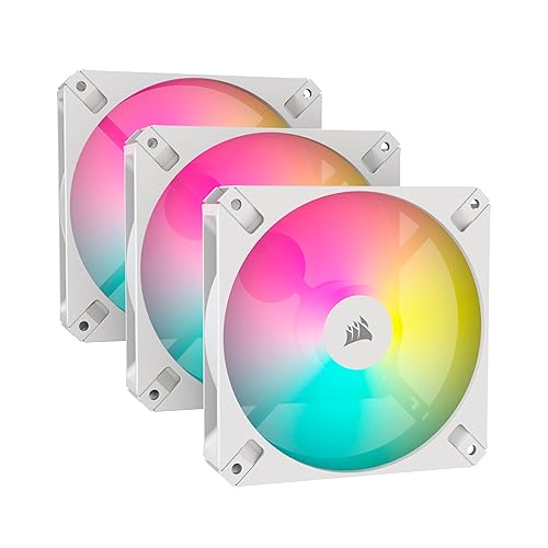 CORSAIR iCUE AR120 RGB Digital 120mm ARGB-Compatible Fans - Triple Fan Kit - White
