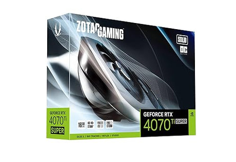 ZOTAC Gaming GeForce RTX 4070 Ti Super Solid OC DLSS 3 16GB GDDR6X 256-bit 21Gbps PCIE 4.0 Gaming Graphics Card, IceStorm 2.0 Advanced Cooling, ZT-D40730RC-10P