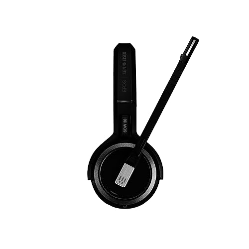 Sennheiser SDW 5034 (507008) - Single-Sided (Monaural) Wireless DECT Headset for Softphone/PC & Mobile Phone Connection Dual Microphone Ultra Noise Cancelling, Black