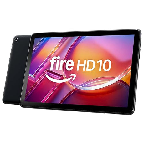 Amazon Fire HD 10 tablet (newest model) built for relaxation, 10.1 vibrant Full HD screen, octa-core processor, 3 GB RAM, 64 GB, Black 64 GB With Lockscreen Ads Black Amazon Fire HD 10