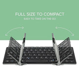 Plugable Foldable Bluetooth Keyboard for iPad, iPhones, Android, and Windows, Full-Size Multi-Device Keyboard, Wireless and Portable with Included Stand (11.5 inches) Upgraded Version of BT-KEY3