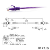15ft (4.5m) Cat6a Snagless Unshielded (UTP) Slim Ethernet Network Patch Cable - Purple 15FT Purple