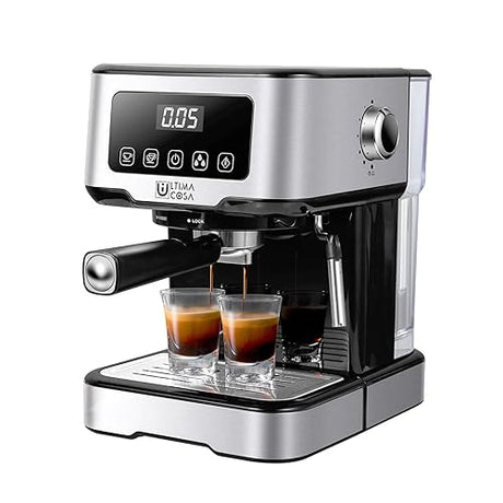 Espresso Machine 15 Bar, Ultima Cosa Espresso and Cappuccino Machine with Foaming Milk Frother, Digital Touch Screen Coffee Machine with Removable Water Tank