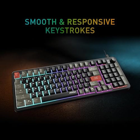 MSI Forge GK110 Combo US – Gaming RGB Keyboard & Mouse Set, 26-Key Anti-Ghosting, 12800 DPI Optical Sensor