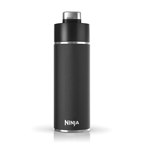 Ninja Thirsti 24oz Travel Bottle for Sparkling Drinks, Fizzier Longer, Leak Proof, 24 Hours Cold, Dishwasher Safe, Insulated Tumbler, Black, DW2401CBK (Canadian Version) Black 24 Ounces