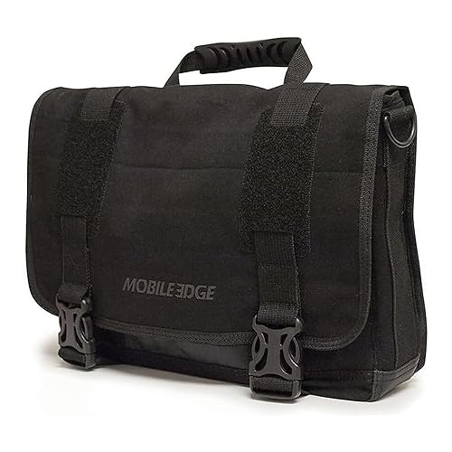 Mobile Edge ECO-Friendly Laptop Messenger Bag for Men and Women, for 14.1 PC and Compatible with MacBook 15, Cotton Canvas, Black