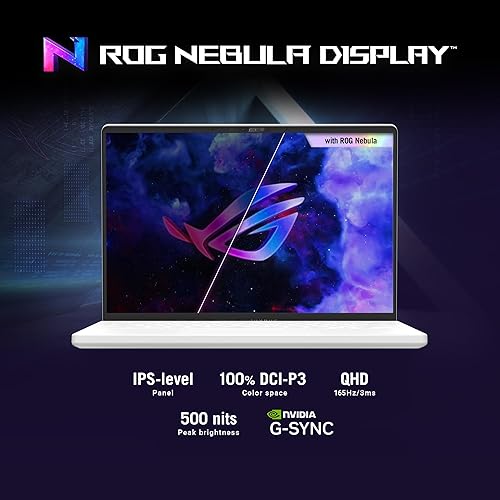 ASUS ROG Zephyrus G14 AniMe Matrix Gaming Laptop,14” 16:10 QHD+ 165Hz/3ms,100% DCI-P3,IPS-Level Display,GeForce RTX 4060,AMD Ryzen™ 7 7735HS,16GB DDR5,1TB PCIe SSD,Wi-Fi 6E, Windows 11,GA402NV-DS71-CA