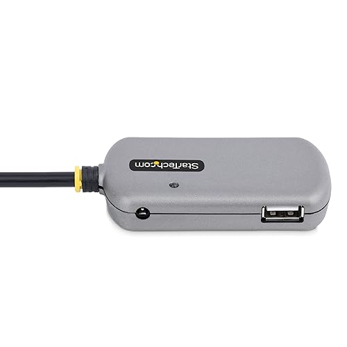 StarTech.com USB Extender Hub, 24m USB 2.0 Extension Cable with 4-Port USB-A Hub, Active/Bus Powered USB Repeater Cable, Optional 10W Power Supply Incl., Level 4 ESD Protection, TAA