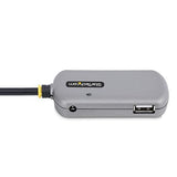 StarTech.com USB Extender Hub, 24m USB 2.0 Extension Cable with 4-Port USB-A Hub, Active/Bus Powered USB Repeater Cable, Optional 10W Power Supply Incl., Level 4 ESD Protection, TAA