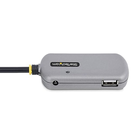 StarTech.com USB Extender Hub, 24m USB 2.0 Extension Cable with 4-Port USB-A Hub, Active/Bus Powered USB Repeater Cable, Optional 10W Power Supply Incl., Level 4 ESD Protection, TAA
