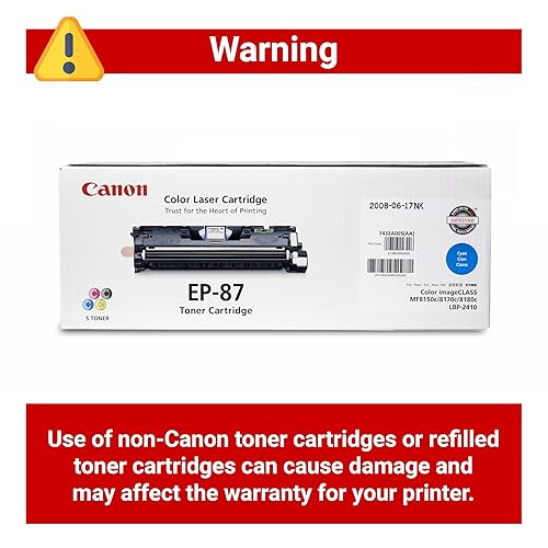 Canon Genuine EP-87 Cyan Toner Cartridge