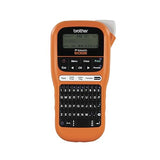 Brother PTE110 Entry Level Industrial Handheld Labeling Tool Kit - Up to 12mm Labels, Orange PT-E110 Kit + 1 Tape