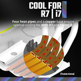 Cooler Master Hyper 212 Halo White CPU Air Cooler, MF120 Halo² Fan, Dual Loop ARGB, Aluminum Top Cover, 4 Copper Heat Pipes, 154mm (H) for AMD Ryzen AM5/AM4, Intel LGA1700/1200 (RR-S4WW-20PA-R1)