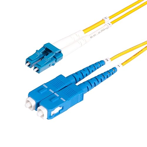 StarTech.com 1m (3.3ft) LC to SC (UPC) OS2 Single Mode Duplex Fiber Optic Cable, 9/125µm, 100G, LSZH Fiber Patch Cord