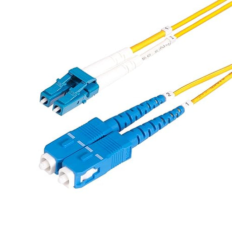 StarTech.com 50m (164ft) LC to SC (UPC) OS2 Single Mode Duplex Fiber Optic Cable, 9/125, 100G, LSZH Fiber Jumper Cord
